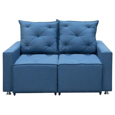 Sofá Retrátil 2 Lugares Bariloche 1.50cm Shop Das Cabeceiras Azul Linho
