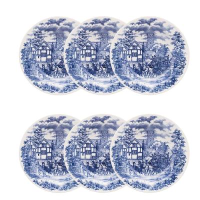 Pratos Fundos Com Estampa Cena Inglesa 21,5cm 6 Unidades - Biona 026836