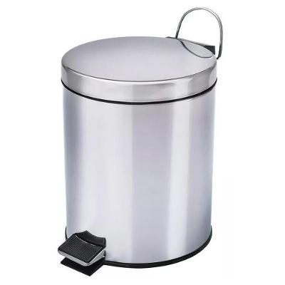 Lixeira Com Pedal E Balde Removível Em Aço Inox 5 Litros - Mundiart Bb3053 05
