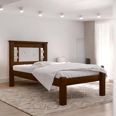 Cama Solteiro Com Cabeceira Flex Lavínia Malbec E Off White