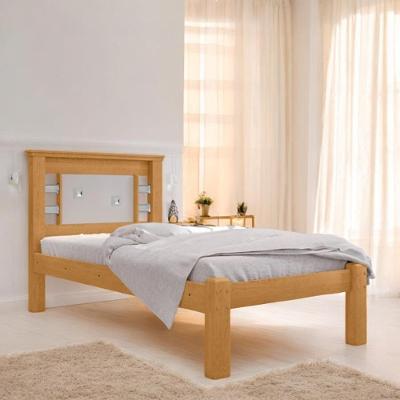 Cama Solteiro Cabeceira Flex Lavínia Naturalle E Off White