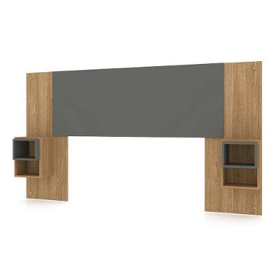 Cabeceira Painel Casal Regulável Com Mesas De Apoio Luxo Nature-alasca - Pallazio