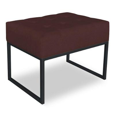 Puff Lisa Suede Marsala Base Metálica Industrial Preto - Pallazio