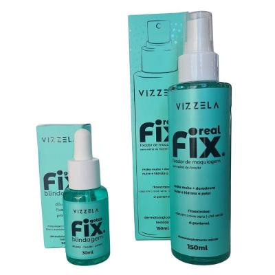 Kit Vizzela Brindagem Gotas Fix+real Fix Fixador Maquiagem