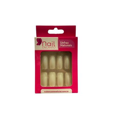Nail Encanto Unhas Postiças Natural 24un Tamanho quadrada Longa Ne504