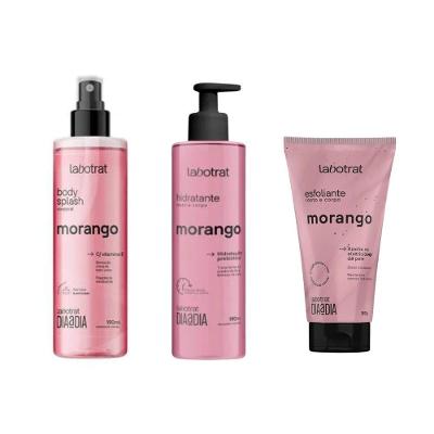 Kit Labotrat Morango Dia A Dia Splash+hidratante+esfoliante 150g