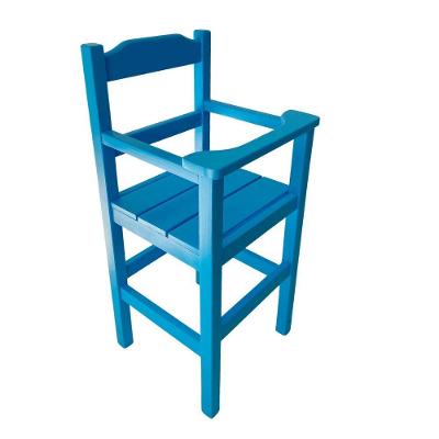 Cadeira Papinha Para Bebê Com Trava Fixa Em Madeira Maciça - Azul - Azul