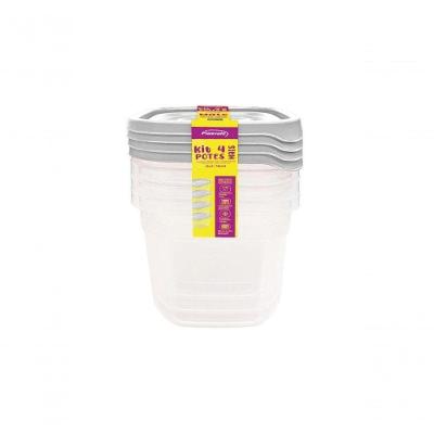 Kit 4 Potes Linha Mais 530ml Branco