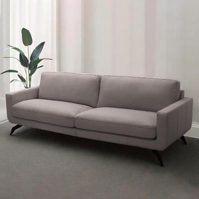 Sofá Decorativo Thalia 4 Lugares Sala De Estar 270cm Pés Em Aço Couro Avelã G88 - Gran Belo