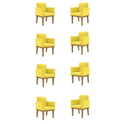 Kit 08 Poltronas Decorativa Reforçada - Balaqui Decor Amarelo