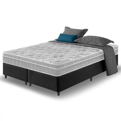 Cama Box Queen Preto + Colchão Hanover Orthopedic 158cm