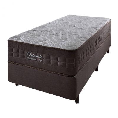 Cama Box Solteiro King + Colchão Molas Ensacadas Orlando Marrom