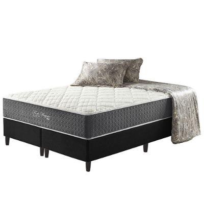 Cama Box Preto + Colchão Fort Wayne Molas Ensacadas 158cm