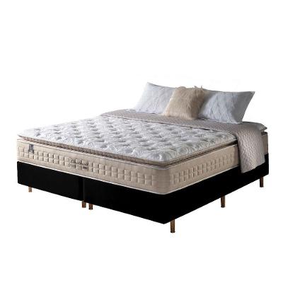 Cama Box Queen Preto + Colchão Molas Macio Cincinnati 158cm