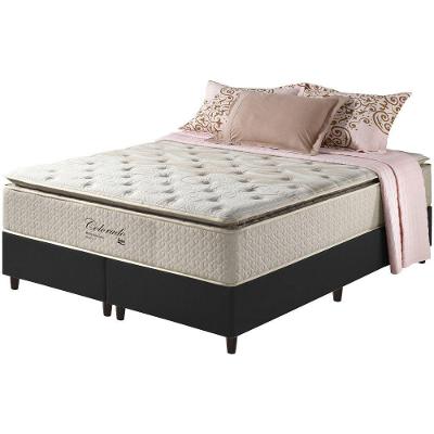 Cama Box Queen Preto + Colchão Molas Colorado Gel 158cm