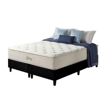 Cama Box King Cinza + Colchão Molas Ensacadas Boston 193cm