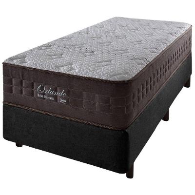 Cama Box Solteiro Preto + Colchão Molas Ensacadas Orlando 88