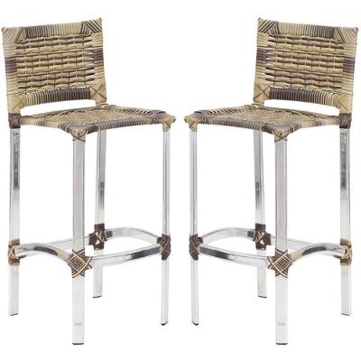 2 Banquetas Madri Em Alumínio Edícula, Cozinha, Balcão Trama Cappuccino