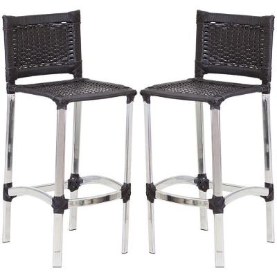 2 Banquetas Madri Em Alumínio Edícula, Cozinha, Balcão Trama Preto