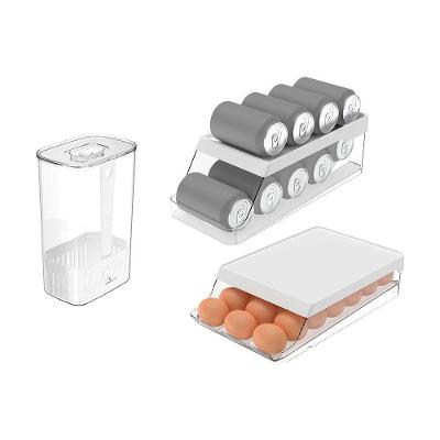Kit Organizador De Geladeira Clear Fresh 3 Peças Transparente Ou