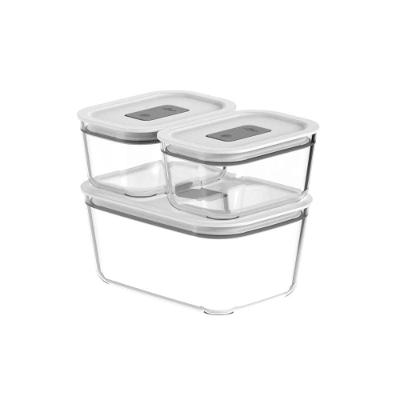 Conjunto De Potes De Vidro Herméticos 3 Peças Fresh Lock Ou