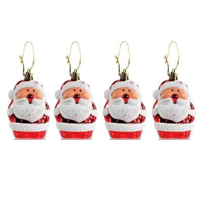 Kit Papai Noel Pendente Enfeite árvore Natal Vintage 8cm 4 Unidades - Magizi