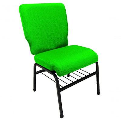 01 Cadeira Para Igrejas C/ Porta Biblía E Porta Cálice Verde