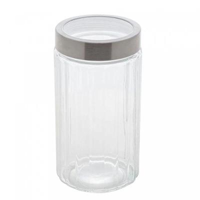 Porta Mantimento De Vidro Com Tampa De Aço Inox E Acrílico Sydney 1,6l - Lyor