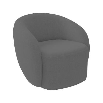 Poltrona Decorativa Sala De Estar íbis Encosto Fixo Bouclê Grafite G33 - Gran Belo