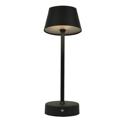 Luminária Abajur Mesa Led Louvre Touch Recarregável Preto