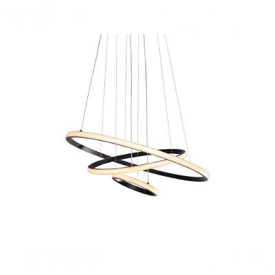Lustre Pendente Taschibra Design Montreal 45w Led 60cm Luz Quente 3000k Bivolt Preto