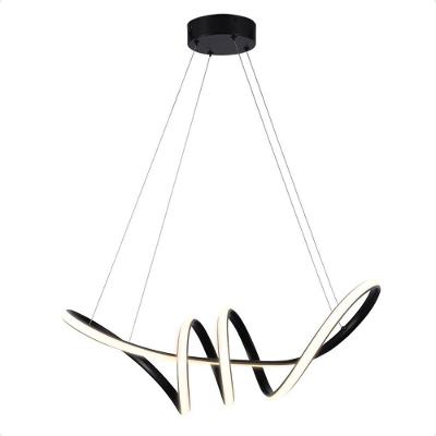 Pendente Led Moderno Taschibra Loop 38w Luz Quente 3000k Bivolt Preto