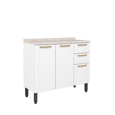 Balcão De Aço Tampo 3 Portas 2 Gavetas Linha Colors Bertolini Branco