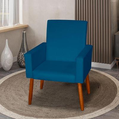 Poltrona Decorativa Mel Suede Azul Marinho Sky Mobile