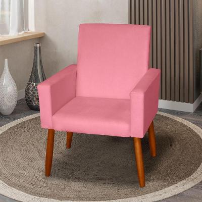 Poltrona Decorativa Mel Suede Rosa Sky Mobile