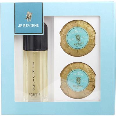 Cx De Presente Feminino Je Reviens Worth Eau De Toilette Spray 50 Ml + Sabonete Perfumado 2 X 76 Ml
