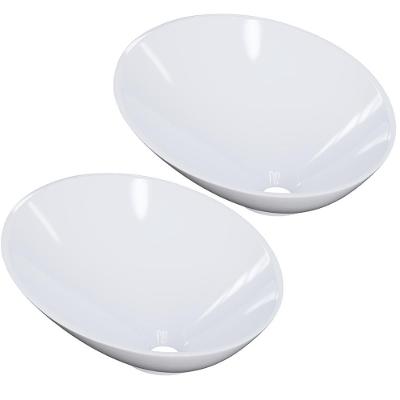 Kit 02 Cubas De Apoio Meia Lua Para Banheiro Lavabo C01 Bm38w Branco - Lyam