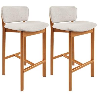 Kit 02 Banquetas Alta Para Cozinha Sala De Jantar Bar Dara L02 Linho Cru - Lyam Decor