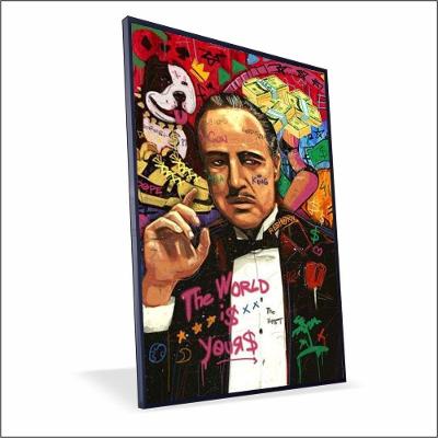 Quadro Poderoso Chefão Vinil Com Vidro Tamanho Moldura 20x30 Caixa Preta