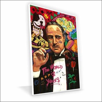 Quadro Poderoso Chefão Vinil Com Vidro Tamanho Moldura 60x40 Caixa Branca