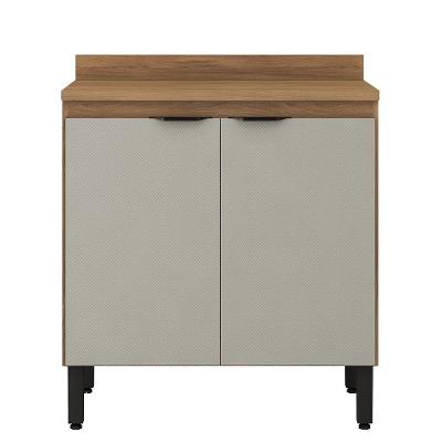 Balcão Firenze 2 Portas 80cm Amêndola Nude Prime Com Tampo Mdp - Demóbile Amêndola Nude Prime