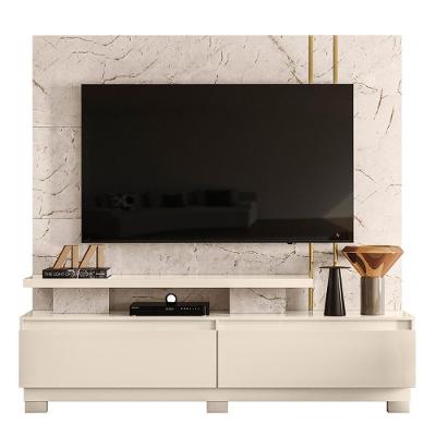 Estante Home Theater New Apolo Calacata Off White Para Tv Até 75 Com Pés - Madetec Calacata Off White