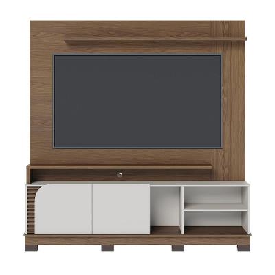 Estante Home Jurerê 1.8 Amêndoa Off White Matte Para Tv Até 75 - Colibri Amêndoa Off White Matte