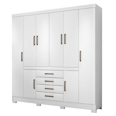 Guarda Roupa Casal New Realce 8 Portas E 4 Gavetas Branco - Demóbile Branco