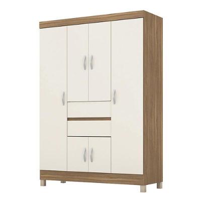 Guarda Roupa Casal Ecom Ii 6 Portas E 2 Gavetas Amêndola Off White - Demóbile Amêndola Off White