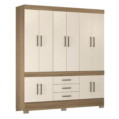 Guarda Roupa Casal New Murano 10 Portas E 3 Gavetas Amêndola Off White - Demóbile Amêndola Off White