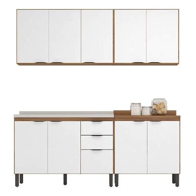 Cozinha Modulada Composição 8 Firenze 4 Peças Amêndola Branco - Demóbile Amêndola Branco