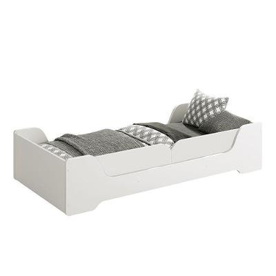 Cama Evolutiva Zaki Branco Fosco, Proteção Lateral Lisa E Colchão D20 - Reller Móveis Branco Fosco