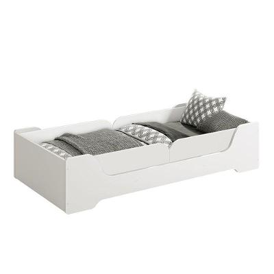 Cama Evolutiva 2 Em 1 Zaki Branco Fosco Com 2 Kits Proteção Lateral Lisa - Reller Móveis Branco Fosco