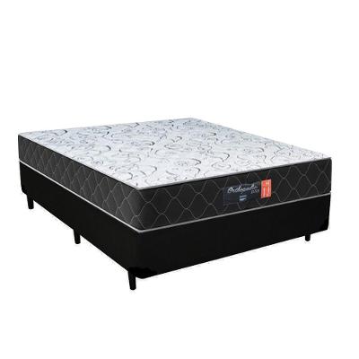 Cama Box Casal + Colchão Semi Ortopédico Extra Firme Espuma D33 Prime Colchões 138x188x72 Preto.
